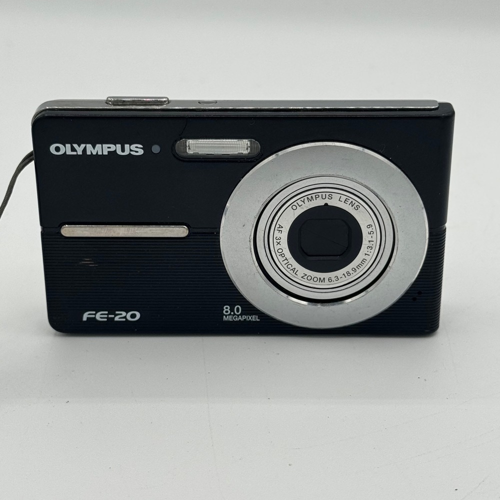 Olympus FE-20 8.0MP Digital Camera Black 3x Optical Zoom Point and Shoot Tested